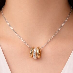 Bella Uno Bellissima Unity Necklace – Silver & Gold-Plated Interlocking Rings